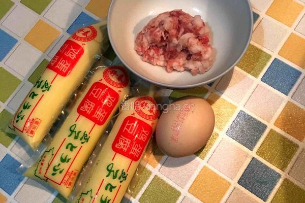 日本豆腐肉末蒸蛋的做法图解1