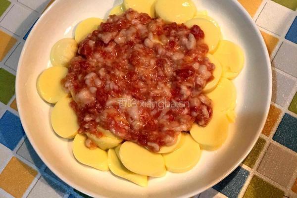 日本豆腐肉末蒸蛋的做法图解4
