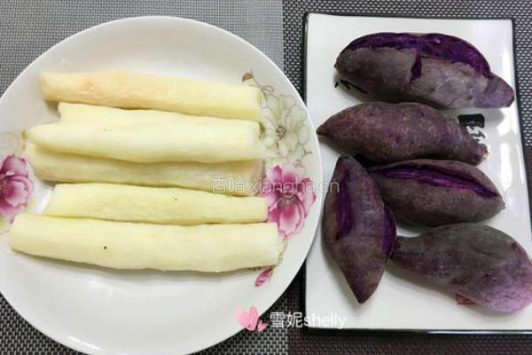 紫薯山药糕（无糖版）的做法图解1