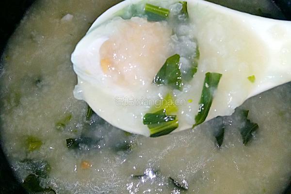 咸蛋菜心粥的做法图解5