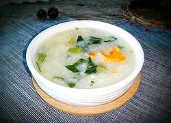 咸蛋菜心粥