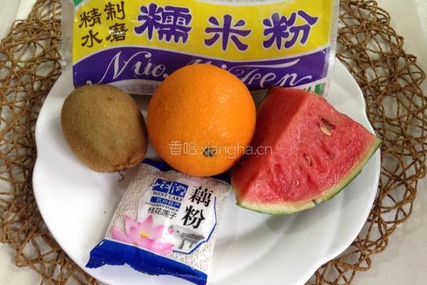 缤纷水果小圆子的做法图解1