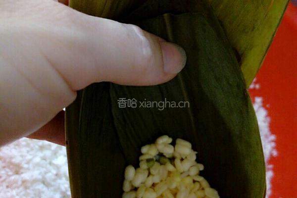 五香咸肉绿豆粽的做法图解7