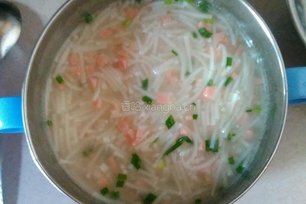 葱花火腿面的做法图解5