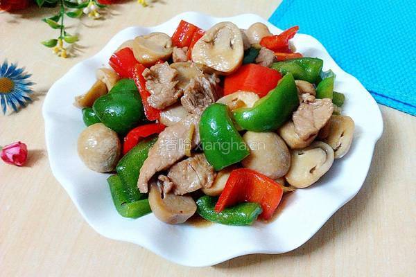 草菇炒瘦肉