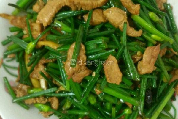 韭菜花炒肉的做法图解7