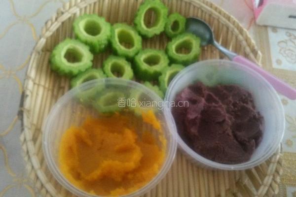 红黄苦瓜圈沾蜜的做法图解8