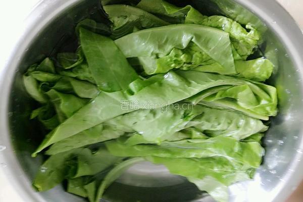芝麻酱拌油麦菜的做法图解1