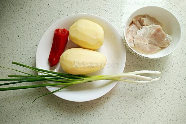 土豆丝炒肉的做法图解1