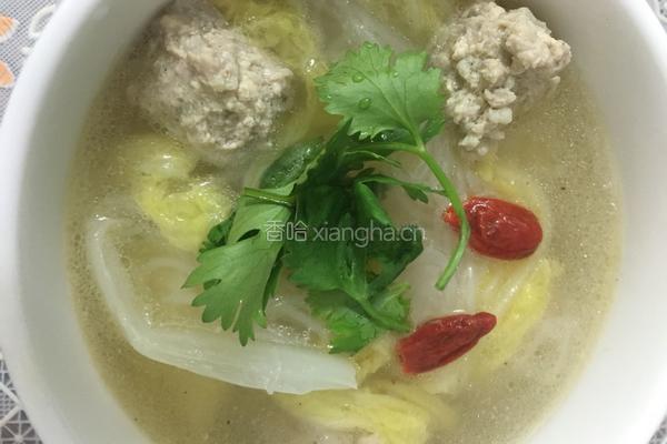 娃娃菜粉丝肉丸汤
