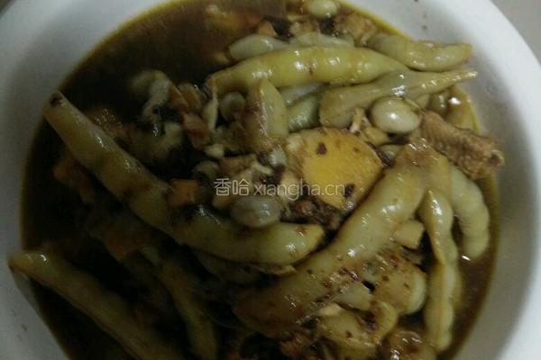 豆角炖鸡翅的做法图解8