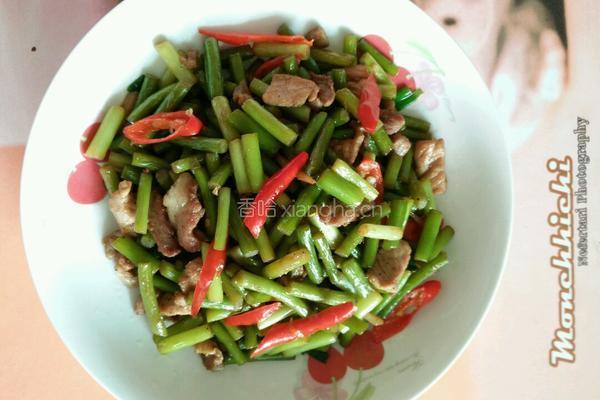 蒜苔炒肉的做法图解9