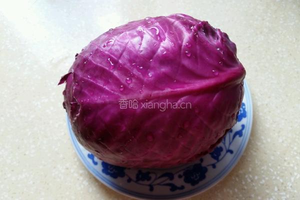 凉拌苦菊紫甘蓝的做法图解2