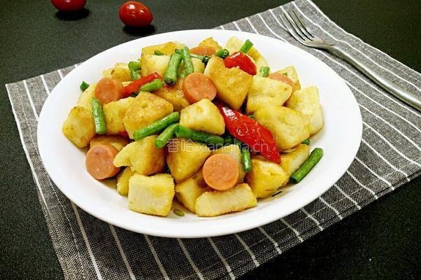 豆角火腿炒馒头的做法图解11