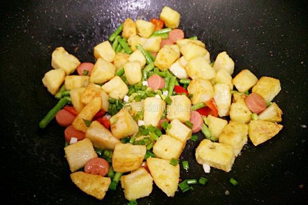 豆角火腿炒馒头的做法图解10