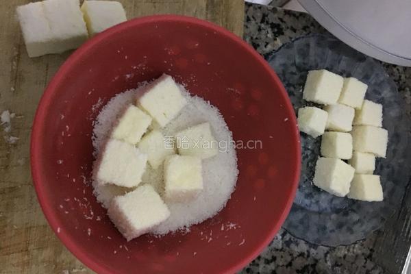 椰丝牛奶小方块的做法图解7