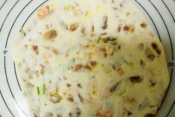 香肠鲜虾饼的做法图解5