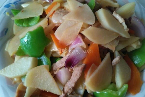肉炒土豆片青椒的做法图解4