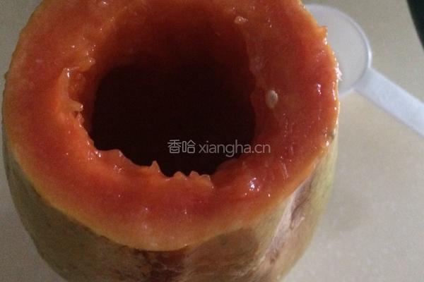 木瓜椰汁冻。的做法图解2