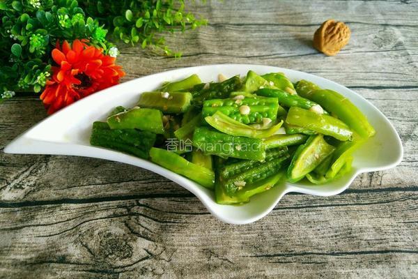 青椒煎苦瓜的做法图解8