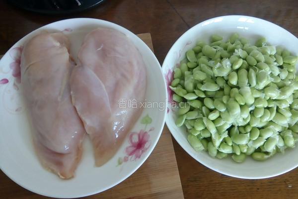 毛豆鸡丁的做法图解1