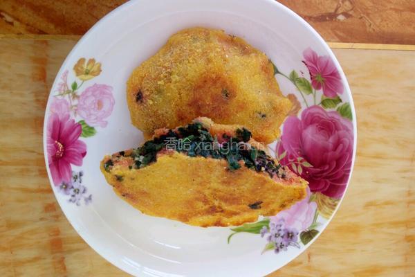 蒜香苋菜玉米饼的做法图解13