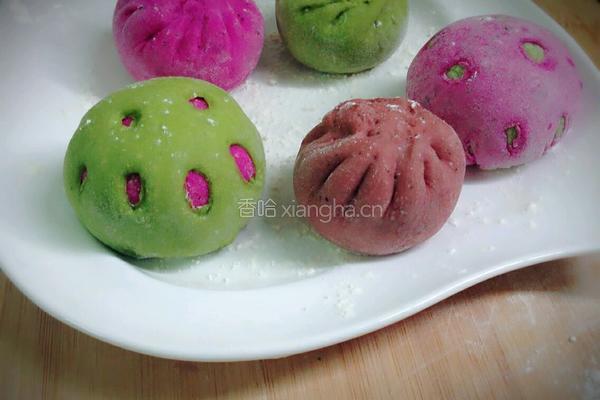 果蔬豆沙包的做法图解6