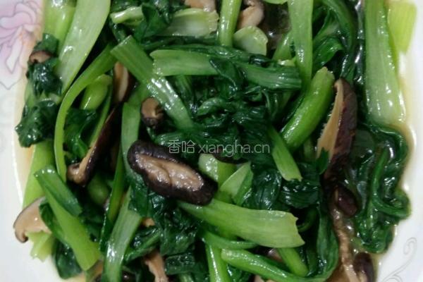 香菇炒青菜的做法图解5
