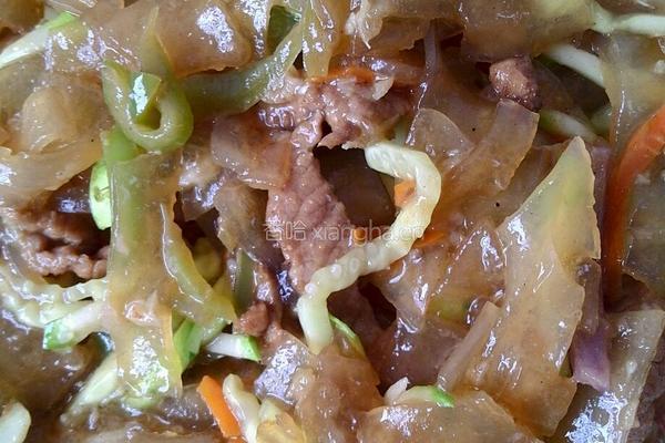 炒肉拉皮的做法图解8