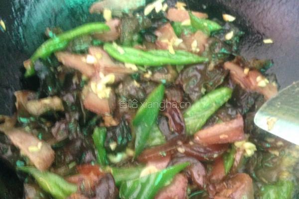 木耳炒腊肉的做法图解5
