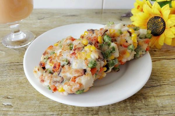 虾仁五色菜饼的做法图解10