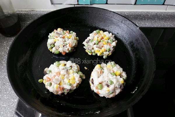 虾仁五色菜饼的做法图解8