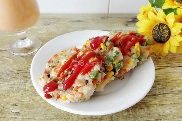 虾仁五色菜饼的做法图解11