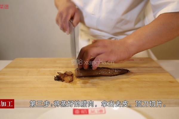 蒜台炒腊肉的做法图解4