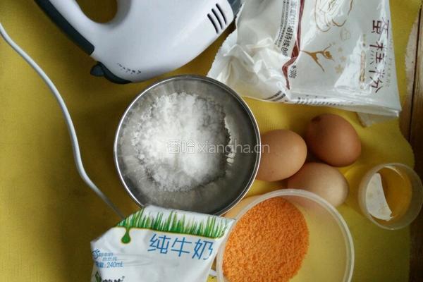 芒果味蛋糕的做法图解1