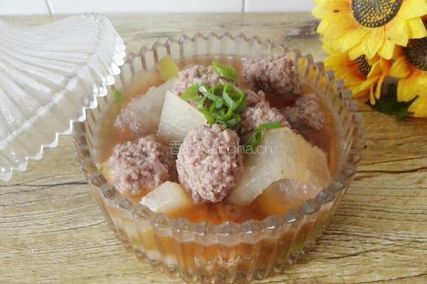 羊肉丸子氽冬瓜的做法图解7