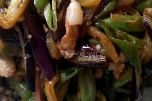 肉丝炒豆角茄子的做法图解5