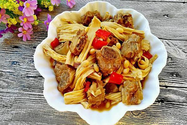 腐竹黄豆焖排骨的做法图解8