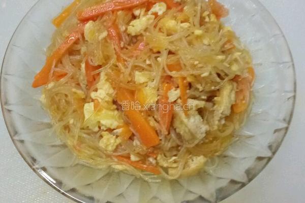 胡萝卜鸡蛋炒粉的做法图解8