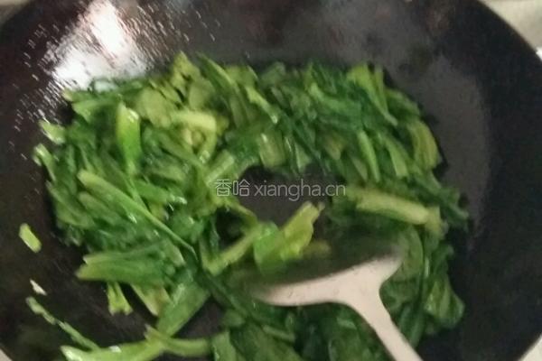 炒油麦菜的做法图解3