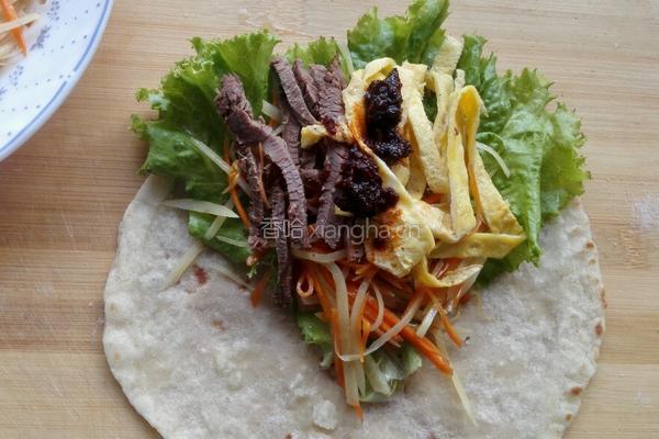 时蔬牛肉卷饼的做法图解12