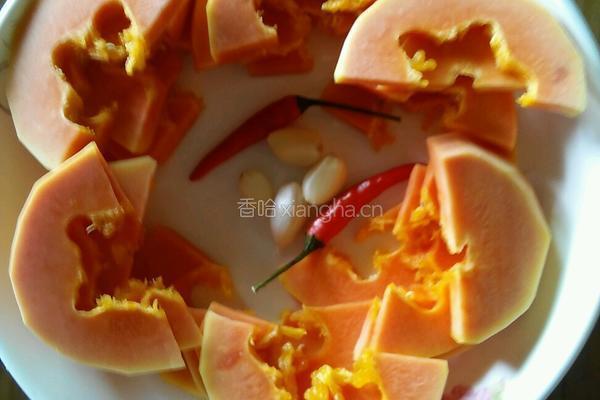 虾仁木瓜面的做法图解2