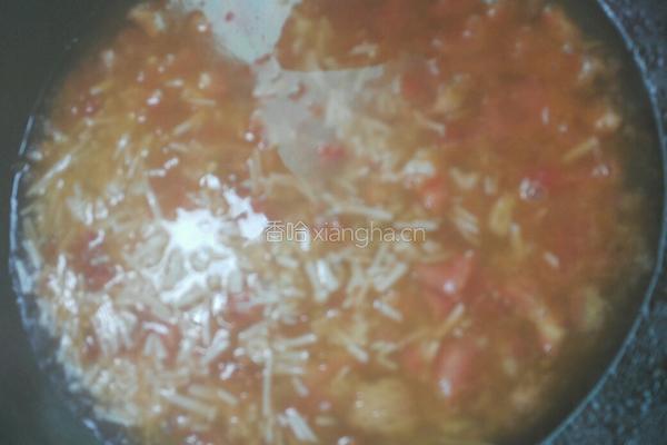 西红柿金针菇煮饭的做法图解5