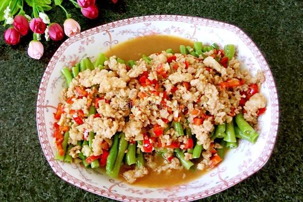 蒜蓉肉末豆角的做法图解6
