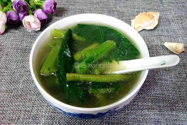 苦麦菜豆角汤的做法图解7