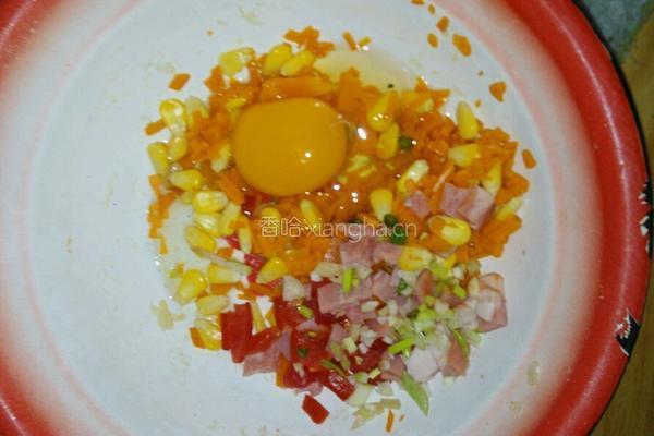 鸡蛋蔬菜饼的做法图解1