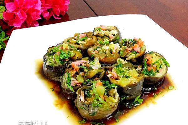 蒜泥茄子卷苦菊的做法图解12