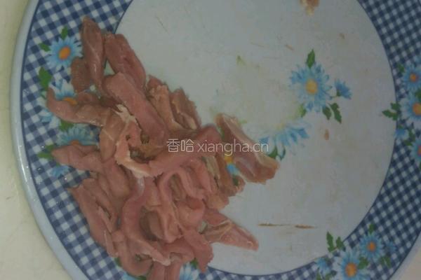 肉炒蒜台的做法图解2