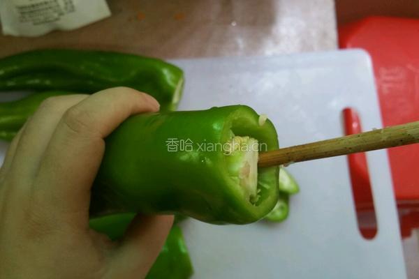 辣椒酿肉的做法图解3