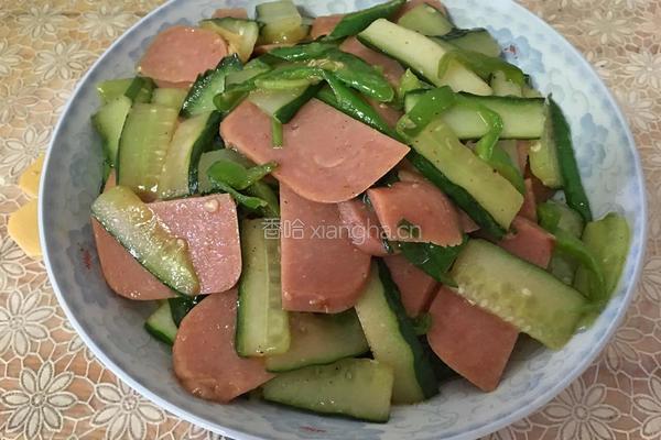黄瓜炒火腿的做法图解6